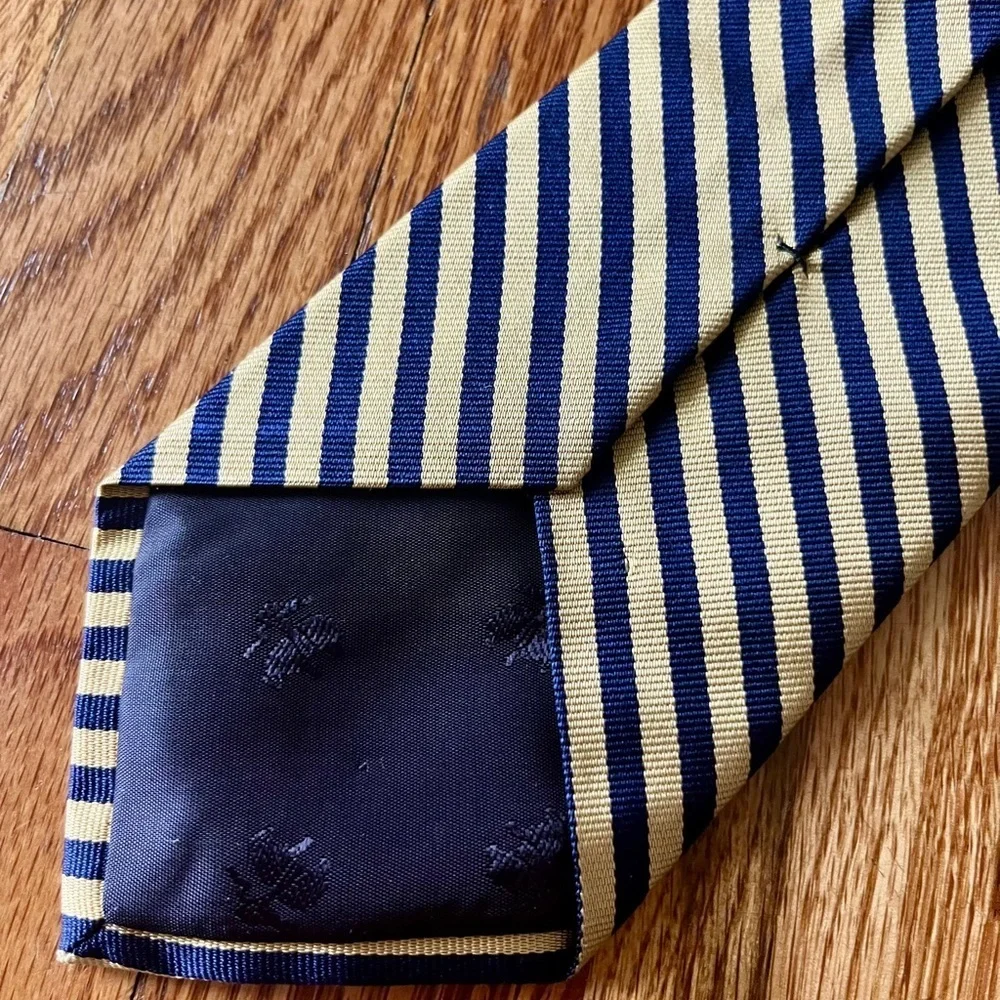 Brooks Brothers Silk Tie blue and gold stripes